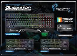 Dragon war keyboard gk-008 gladiator pro gaming rainbow light usb _gk-008
